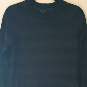 Theory black and gray wide striped long sweater